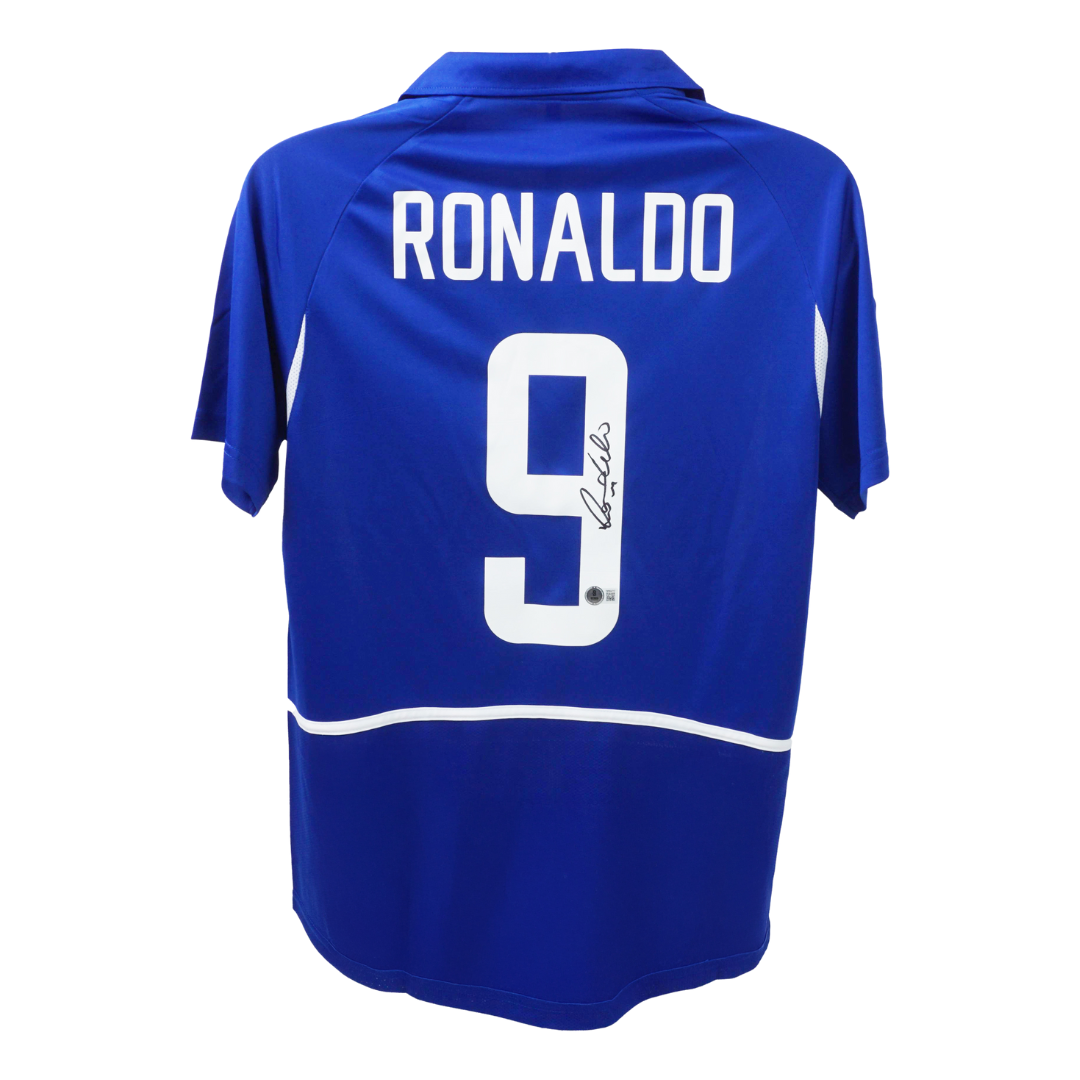 Ronaldo Nazario Signed Brazil FC Away Soccer Jersey #9 with Beckett Witness
